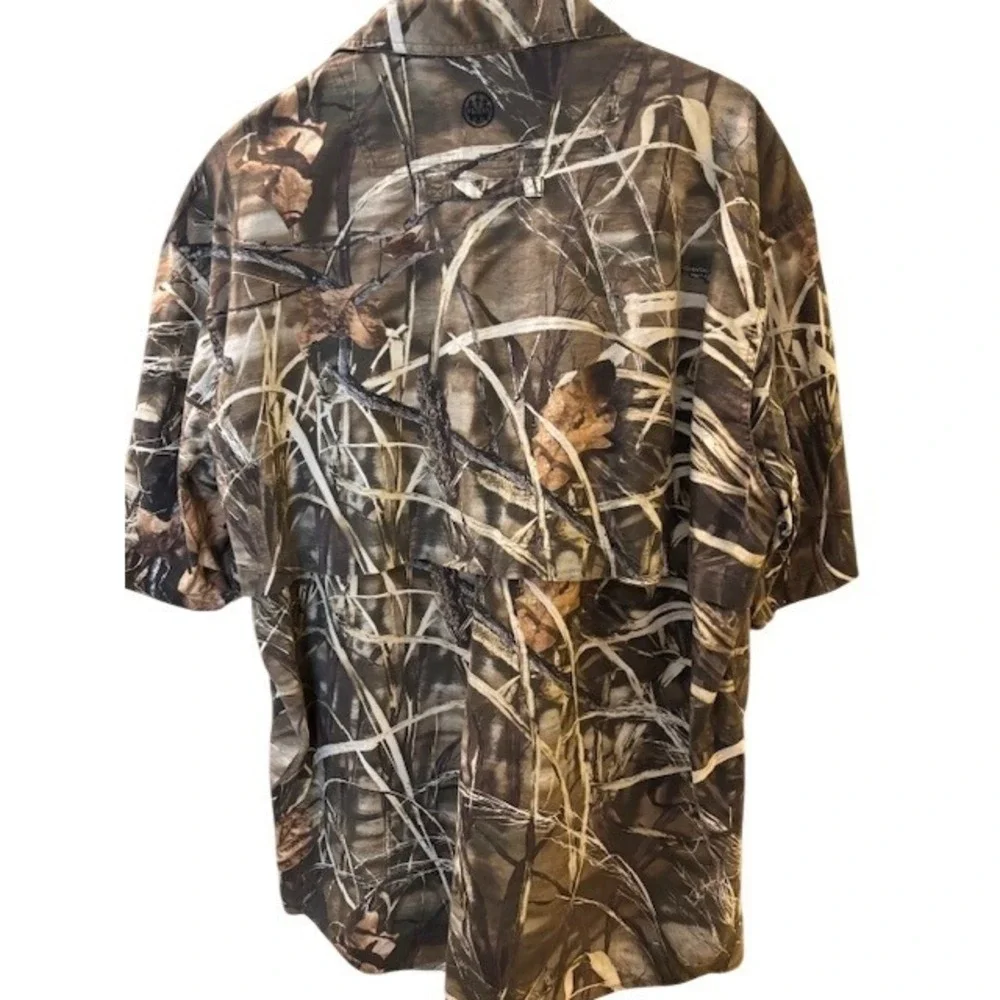 Beretta Mens XL Advantage MAX-4 HD Camo Short Sleeve Vented Hunting Shirt Cotton